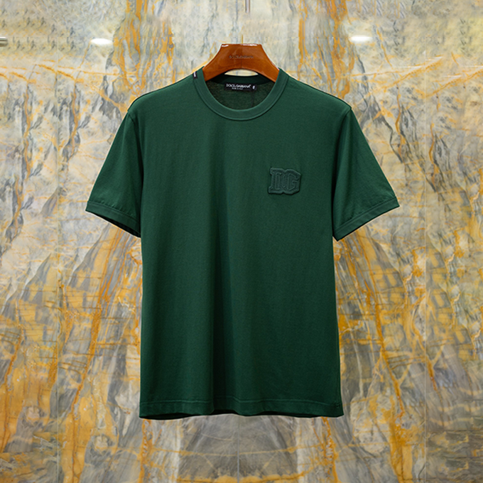 dolce & gabbana embossed dg logo cotton t shirt